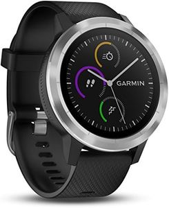 Garmin Vivoactive 3 Smartwatch, Black & Stainless, 010-01769-00