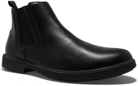 Men's Orthopedic Business Leather Dress Shoes: Comfortable Diabetic Plantar Fasciitis Arch Support Heel Spur Tuxedo Boots, Wedding Ergonomic Indoor Modern Golf Work Chelsea Ankle Boots Black Size 12