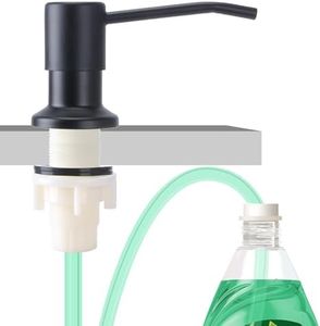 OHiHi Soap Dispenser for Kitchen Sink, Built in Sink Soap Dispenser, Countertop Soap Dispenser Pump with 47"" Extension Tube kit, No Need to Fill Little Bottle Again, Black