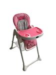 HYGRAD® Multi Function Baby Child Recline Foldable Highchair Feeding Seat Chair Infant High Chair Food Tray Safety Belt with Toy Storage Basket (Pink)