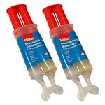 (PACK OF 2) Hilka 2 Part Epoxy Resin Syringe Precision Hard Setting Adhesive Glue …