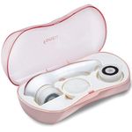 Fancii Waterproof Facial Cleansing Spin Brush Set with 3 Exfoliating Brush Heads - Complete Face Spa System for Gentle Exfoliation and Deep Scrubbing, Blush (Cora 3)