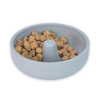 Eha Earth-Friendly Slow Feeder for Dogs | Dog Bowl Small | 430 ml | Pet Bowl Made with Rice Husk and Bamboo Fibers | Dog Food Bowl | Anti-Skid | 1 Unit | Azure