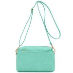 FashionPuzzle Triple Zip Small Crossbody Bag, Light Mint, One Size