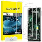 3 Pack QUESPLE TPU Screen Protector for Google Pixel 6 Pro 6.7-inch, Full Coverage Fingerprint Unlock 3D Curved Screen Film [Scratch Resistant] [Ultra-Thin] [Self-Healing]