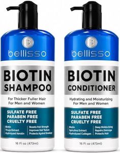 Biotin Shampoo and Conditioner Set - Sulfate and Paraben Free Treatment for Men and Women - Hair Thickening Volumizing Products to Help Boost Thinning Hair with Added Keratin