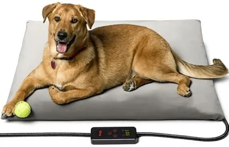 Toozey Extra Large Pet Heating Pad, 6 Adjustable Temperature Dog Cat Heating Pad with Timer, Waterproof Heated Dog Bed with Chew Resistant Cord, Indoor Electric Pet Heated Mat 47x28in