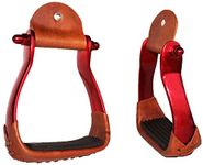 PRORIDER Horse Saddle Barrel Racing Aluminium Western Stirrups Tack Rodeo RED 5181RD