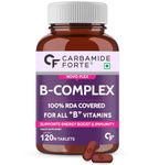 Carbamide Forte Vitamin B12 Complex Tablets - 100% RDA for B Vitamins with B1, B2, B3, B5, B6, B9 & Vitamin B12 | Vitamin B12 Supplements for Men & Women - 120 Vegetarian Tablets