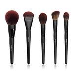 Jessup Large Face Makeup Brushes 5pcs, Premium Synthetic Foundation Powder Contour Blusher Highlighter Brush, Phantom Black T273