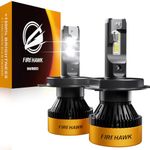 Firehawk H4/9003/HB2 LED Headlight Bulbs 50000LM 1200% Brighter 6000K Cool White Plug and Play Halogen Replacement Conversion Kit 2025 Advanced, Pack of 2