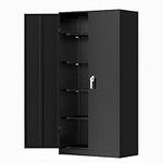 Greenvelly Metal Cabinet, 72” Black