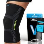 VITTO Knee Support for Women & Men - Knee Brace for Meniscus Tear, Arthritis, Joint Pain, Ligament Injury - Knee Compression Sleeve for Running or Weight Lifting (L)