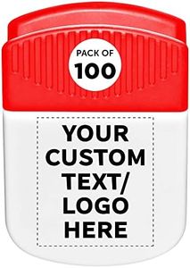 Custom Square Magnetic Clips Set of 100, Personalized Bulk Pack - Great for Office, School, Business, Tradeshows, Events - White Red