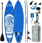 FunWater SUP Inflatable Stand Up Paddle Board 10'x31''x6'' Ultra-Light Inflatable Paddleboard with ISUP Accessories,Fins,Adjustable Paddle, Pump,Backpack, Leash