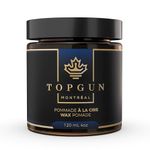 Topgun Men's Hair Wax Pomade 4oz/120mL - High Hold, Medium Shine - Barber Recommended, Professional-Grade Hair Styling Pomade for All Hair Types.