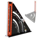 Speed Square Folding Triangle Ruler, Multifunctional Carpenter's Square Aluminium Alloy, CJBIN 6 Inch Adjustable Positioning Square Tool Multi-Angle Goniometer Try Square Woodworking Tool Crafts