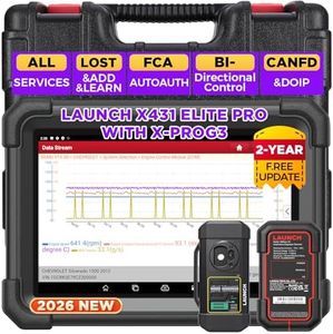 LAUNCH X431 1MM0 Elite Professional Diagnostic Scanner with X-PR0G3, 2026 Bi-Directional Control All System Scan Tool with CANFD & DOIP, 39+ Reset, Active Test ，FCA SGW Automotive Tool, 2 Yrs Update