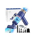 Bemkia Car Vacuum Cleaner, 4 in 1 Mini Handheld Vacuum Cordless, 12000PA 120W Car Vacuum Cordless Powerful with LED Light for for Car, Home, Office, Pet, Dark Blue