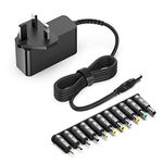 HKY Universal 15V DC Power Supply Adapter Charger Transformer 11 Connectors 6.5*4.4mm 5.5x2.5mm 3.5*1.35mm for ZVOX AV157 Speaker Luma 350 Projector TP-Link Deco BE95 Hyperice Normatec 3 2 Massage