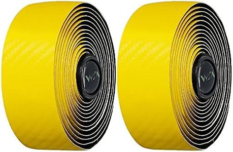 VXM Bicycle Handlebar Tape, Carbon Fiber PU&EVA Road Bike Bar Tape Non-Slip Cycling Handle Wraps for Mountain Bike 2 Rolls per Set (Yellow)