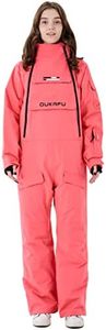 Women’s Ski Suits One Piece Jumpsuits Winter Waterproof Onesies Snowsuits Insulated Snowboard Jackets for Outdoor Snow Sports, Pink, XX-Large