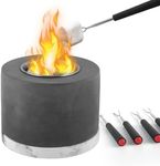 ABXMAS Tabletop Fire Pit, Portable Mini Concrete Tabletop Fireplace S’Mores Maker Kit with Smokeless Long Time Burning, Table Top Fire Pit Bowl Ethanol Alcohol for Indoor Outdoor Décor