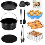 Air Fryer Accessories Set, Fit All of Brands 5.5 L, Pack of 12 Including Cake Pan/Pizza Pan/Metal Holder/Multi-Purpose Rack with Skewers/Silicone Mat/Egg Bites Mold with Lid, Dishwasher Safe Nonstick