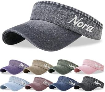 Personalized Visor Hats for Women Men, Custom Embroidery Womens Visor for Sport Golf Tennis, Womens Sun Visor for Summer Grey