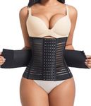 Evenriver Waist Trainer Corset Shapewear Tummy Control Body Shaper Waist Cincher for Women Postpartum Girdle, Black, Medium