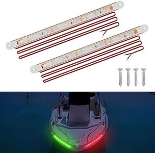 RVZONE Navigation Lights, Red and Green Bow Lights for Boats, Led Deck Lights for Night Fishing, Yacht, Kayak, Bass, Pontoon