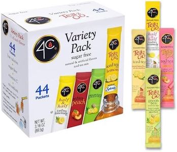 4C Powder Drink Mix Packets, Iced Tea Variety 1 Pack, 44 Count, Singles Stix On the Go, Refreshing Sugar Free Water Flavorings