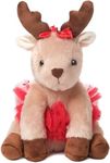 Bearington Darling Dancer Ballerina Plush, 7 Inch Stuffed Reindeer Christmas Stuffed Animal