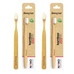 Dencrus NANO Toothbrush | 100% Natural Bamboo Toothbrush for Sensitive Gums & Teeth | Pack of 2 | 20,000 Ultra-fine Soft Bristles | Relieves Senstivity | Dentist Recommended