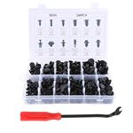 VGEBY 240pcs Plastic Rivet Clips for Car Fixing Set Door Panels/Trims/Bumpers/Universal Trim for Cars Vehicles with Removal Clamp