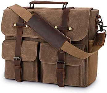 NUBILY Borsa Lavoro Uomo Pelle Borsa Tracolla Uomo Messenger Bag Tela Vintage Borse Messenger Spalla Impermeabile Grande per Laptop Marrone