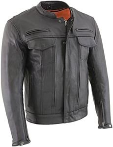 Milwaukee Leather MLM1506 Men's 'Cool-Tec' Black Real Leather Scooter Style Motorcycle Jacket with Utility Pockets - 2X-Large