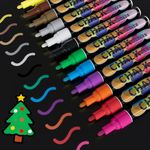 Chalk Markers for Blackboards,12 Liquid Chalk Markers, Chalk Board Markers for Dry Wet Erase,Neon Liquid Chalk Pencils, Non-Toxic Ink, Chalkboard Chalks for Non-porous Window,Glass,Bistro LED Board