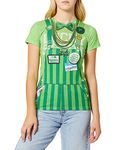 Faux Real Women's Ladies Lucky Shirt Short Sleeve T-Shirt, Green, Small