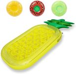 Cool Summer Inflatable Pineapple Pool Float Raft with 3 Saucer Gifts