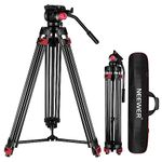 NEEWER 79"/200cm Video Tripod, Heavy Duty Aluminum Alloy Camera Tripod Stand with 360° Fluid Drag Head, QR Plate Compatible with Canon Nikon Sony and Other DSLR Camera Camcorder, Load Up to 17.6lb/8kg