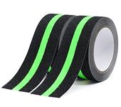 2 Rolls Glow In The Dark Anti Slip Tape High Traction Fluorescent Tape Safety stair treads Self Adhesive,50mm * 5m Warning Tape use at home office workshop Bomei Pack