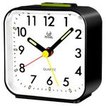 Aitvsfao Alarm Clock, Silent Alarm Clocks Bedside Non Ticking Table Clock Battery Powered Large Display Snooze Light Clocks for Heavy Sleepers Bedrooms Office Travel