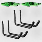 NIMBLERACK Kayak Storage Rack - Capacity 120 LBS - 15 Inches Wide - Wall Mount Kayak Hooks for Garage Utility Storage Hangers for Canoe, Surfboard, Ladders, Lumber and Tool(Black,4Pack)