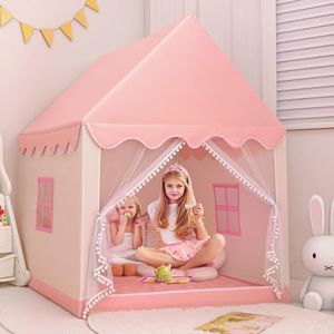 Midook Princess Tent for Girls, Kids Play Tent with Star Lights, Large Playhouse, Pink Princess Castle, Girls & Boys Toy Gifts