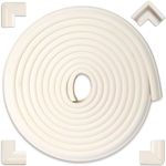 Baby Proofing Edge Guards, 4.5m Soft Protective Foam Cushion Bumper and 4 Adhesive Childsafe Corners, Furniture Corner Protectors Set for Table, Fireplace, Countertop,White