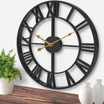 Pytha Sight Large Wall Clock,Wall Clocks for Home Decor,Industrial Vintage Wall Clock,Horloge Murale Geante with Metal Thicken Frame for Home,Living Room,Office, Farmhouse Decor 60cm