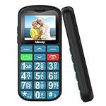 uleway Big Button Mobile Phone for Elderly, Easy to Use Basic Mobile Phone, SIM Free Unlocked Senior Mobile Phone With SOS Emergency Button, Large Volume, Flashlight, FM Radio (Blue)