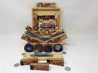 Raw Rizla Connoisseur Natura Classic Organic Black Combi Roach Filter Tips Rolling Box And Paper Gift Set For Fathers Day Christmas Birthdays (Raw 1)