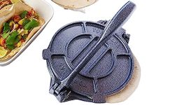 Bene Casa - Cast Iron Corn Tortilla Press and Roti Maker - Heavy Duty and Dishwasher Safe - Cooking Surface Measures At 8" x 8"